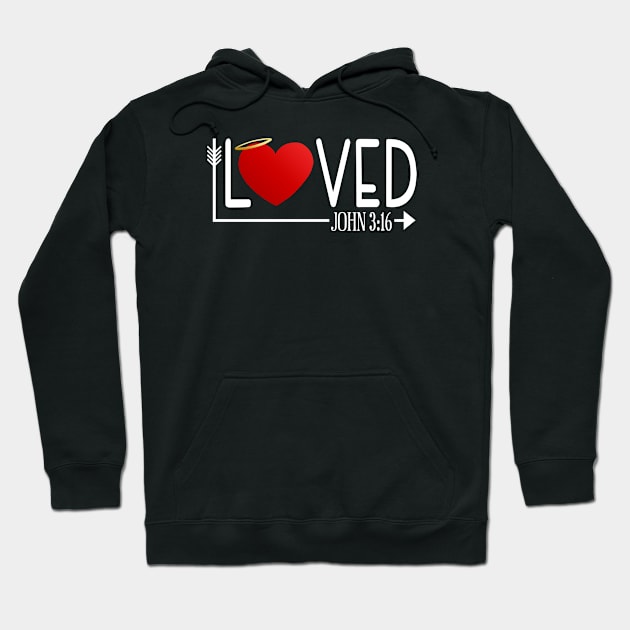 Inspirational Loved Bible Verse Valentine's Day Quote Hoodie by Jasmine Anderson